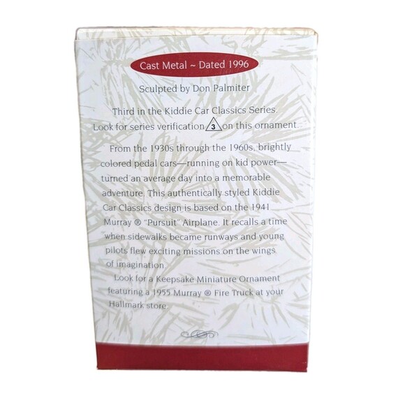 HALLMARK "MURRAY AIRPLANE" Vintage KIDDIE CAR CLASSICS, 1996 NEW - Picture 3 of 6